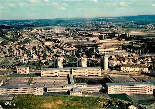 AK / Ansichtskarte Sochaux Doubs Vue aerienne Lycee Cuvier et les Usines Peugeot Kat. Sochaux