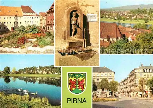 AK / Ansichtskarte Pirna Erlenpeterbrunnen Blick vom Sonnenstein OT Copitz Karl Marx Str Kat. Pirna