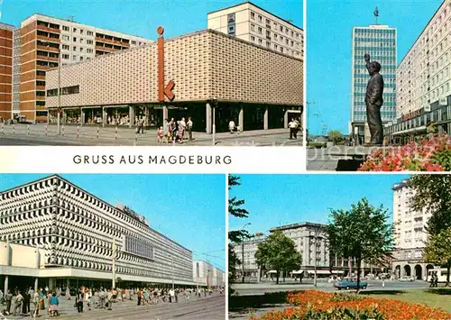 AK / Ansichtskarte Magdeburg Kinderkaufhaus Erich Weiner Denkmal Haus des Lehrers Centrum Warenhaus Wilh Pieck Allee Kat. Magdeburg