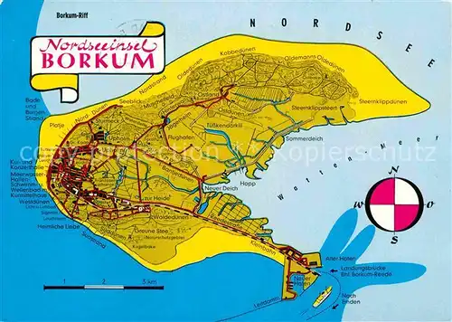 AK / Ansichtskarte Borkum Nordseebad Inselkarte Kat. Borkum