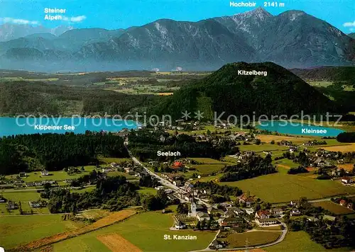 AK / Ansichtskarte St Kanzian Klopeiner See mit Hochobir und Steiner Alpen Fliegeraufnahme Kat. St. Kanzian am Klopeiner See