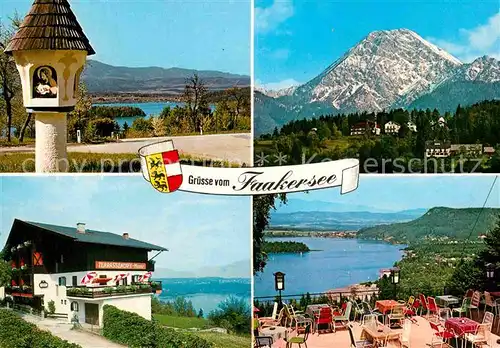 AK / Ansichtskarte Oberaichwald Finkenstein Terrassencafe Pension Restaurant Moser Bildstock Alpenblick Kat. Finkenstein Faaker See