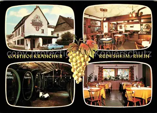 AK / Ansichtskarte Ruedesheim Rhein Gasthof Krancher Gastraeume Weinkeller Kat. Ruedesheim am Rhein