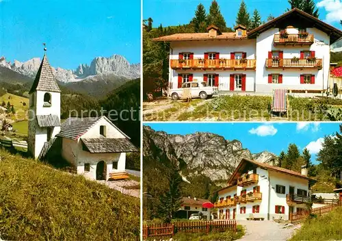 AK / Ansichtskarte Tiers Dolomiten Pension Bergheim Kirche Kat. Italien