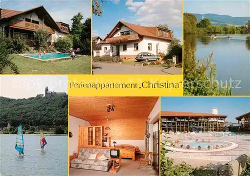 AK / Ansichtskarte Staffelstein Ferienappartement Christina Main Vierzehnheiligen Baggersee Kloster Banz Obermain Therme Kat. Bad Staffelstein