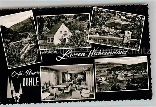 AK / Ansichtskarte Liesen Panorama Nuhnetal Gedenkstein Luftkurort Pension Dohle Kat. Hallenberg