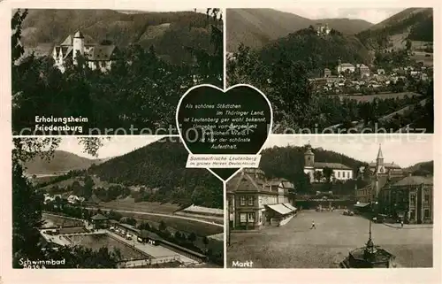 AK / Ansichtskarte Leutenberg Thueringen Erholungsheim Friedensburg Markt Schwimmbad  Kat. Leutenberg