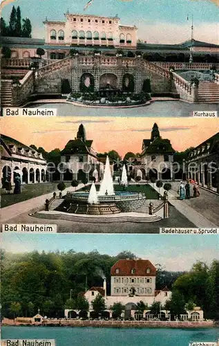 AK / Ansichtskarte Bad Nauheim Kurhaus Badehaeuser Sprudel Teichhaus Kat. Bad Nauheim