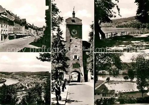 AK / Ansichtskarte Waldshut Tiengen Turm Schwimmbad 