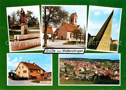 AK / Ansichtskarte Wellendingen Rottweil Brunnen Kirche Monument Panorama Kat. Wellendingen