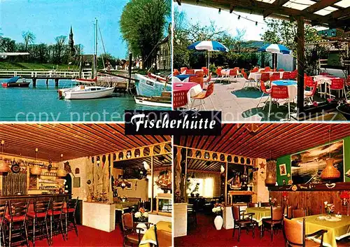 AK / Ansichtskarte Toenning Nordseebad Fischerhuette Gaststube Bar Terrasse Bootssteg Kat. Toenning