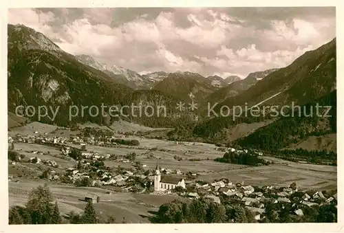 AK / Ansichtskarte Hindelang Bad Panorama Kirche  Kat. Bad Hindelang