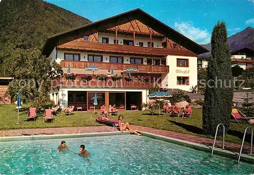 AK / Ansichtskarte Marling Hotel Pension Glanzhof Schwimmbad Kat. Marling Marlengo