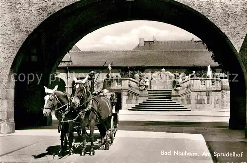 AK / Ansichtskarte Bad Nauheim Am Sprudelhof Pferdekutsche Kat. Bad Nauheim