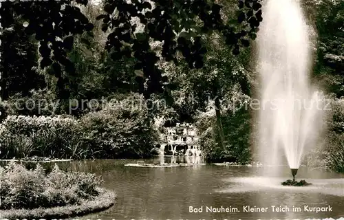 AK / Ansichtskarte Bad Nauheim Kleiner Teich mit Fontaene im Kurpark Kat. Bad Nauheim