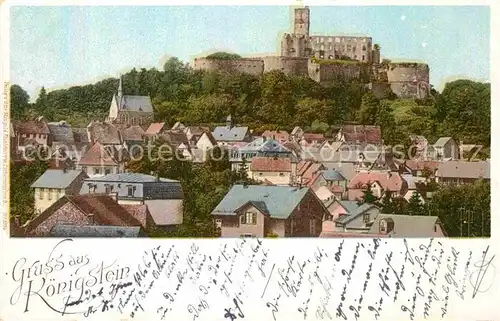 AK / Ansichtskarte Koenigstein Taunus Stadtbild mit Burgruine Kat. Koenigstein im Taunus