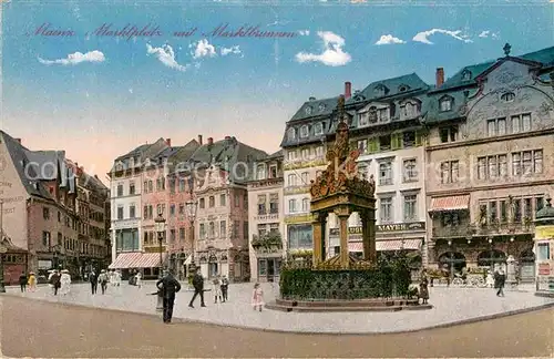 AK / Ansichtskarte Mainz Rhein Marktplatz mit Marktbrunnen