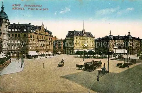 AK / Ansichtskarte Mainz Rhein Bahnhofsplatz