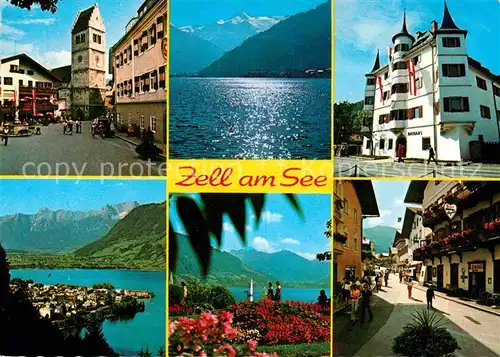 AK / Ansichtskarte Zell See Stadtplatz Zeller See Kitzsteinhorn Rathaus Schloss Rosenberg Kat. Zell am See