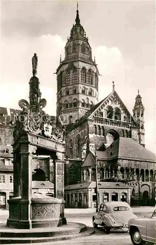 AK / Ansichtskarte Mainz Rhein Alter Marktbrunnen Dom