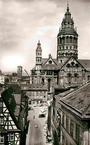 AK / Ansichtskarte Mainz Rhein Blick auf Leichhof und Dom Landeshauptstadt Universitaetsstadt