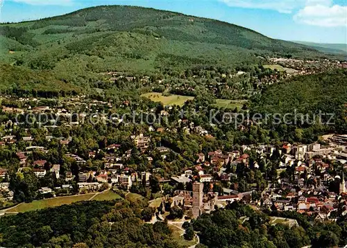 AK / Ansichtskarte Koenigstein Taunus Teilansicht mit Burgruine Kurort Fliegeraufnahme Kat. Koenigstein im Taunus