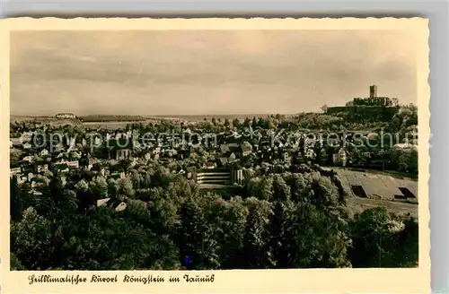 AK / Ansichtskarte Koenigstein Taunus Panorama Blick zur Burgruine Heilklimatischer Kurort Kat. Koenigstein im Taunus