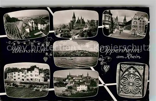 AK / Ansichtskarte Oppenheim Teilansichten Weinstadt am Rhein Ruine Landskrone Katharinenkirche Bromsilber Kat. Oppenheim Rhein