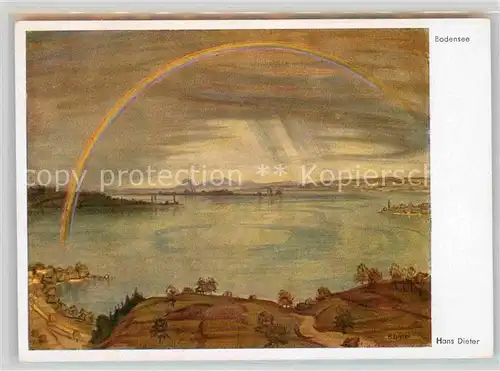 AK / Ansichtskarte Dieter Hans Bodensee Regenbogen Kat. Bodenseekuenstler