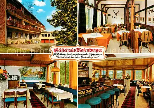 AK / Ansichtskarte Mespelbrunn Gaestehaus Rosenberger Gastraeume Bar Kat. Mespelbrunn