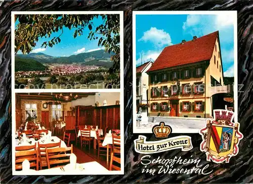 AK / Ansichtskarte Schopfheim Panorama Hotel zur Krone Gaststube Kat. Schopfheim