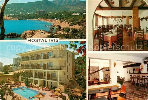 AK / Ansichtskarte Paguera Mallorca Islas Baleares Hostal Iris Swimmingpool Speisesaal Bar Kat. Calvia