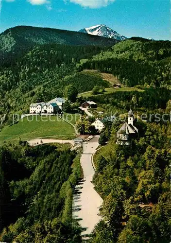 AK / Ansichtskarte Maria Eck Wallfahrtsort mit Hochfelln Chiemgauer Alpen Fliegeraufnahme Kat. Siegsdorf