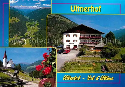 AK / Ansichtskarte St Gertraud Ulten Pension Restaurant Ultnerhof Kirche Fliegeraufnahme