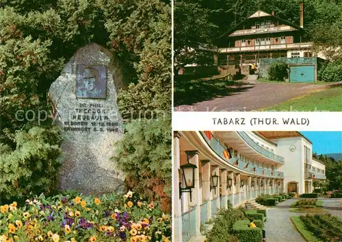 AK / Ansichtskarte Tabarz Theodor Neubauer Gedenkstein Kurpark Schweizerhaus FDGB Erholungsheim Kat. Tabarz Thueringer Wald