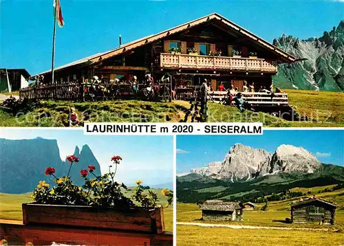 AK / Ansichtskarte Seiser Alm Laurin Huette Schlerngebiet Dolomiten Blumenkasten Kat. Seis am Schlern Kastelruth Suedtirol