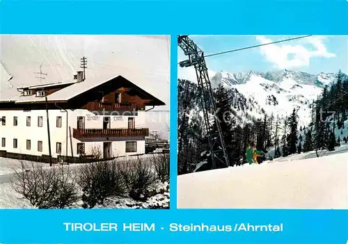 AK / Ansichtskarte Steinhaus Ahrntal Pension Tiroler Heim Wintersportplatz