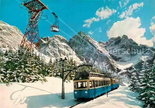 AK / Ansichtskarte Zahnradbahn Bayerische Zugspitzbahn Seilbahn Riffelriss Riffelwand  Kat. Bergbahn