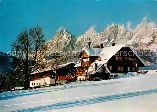 AK / Ansichtskarte Ramsau Dachstein Steiermark Ramsauer Bauernhof Winterpanorama Dachsteingruppe Kat. Ramsau am Dachstein