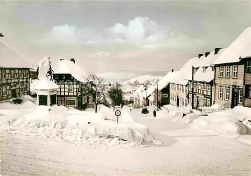 AK / Ansichtskarte St Andreasberg Harz Bergstadt im Winter Breite Strasse Kat. Sankt Andreasberg