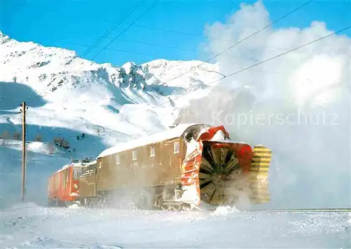AK / Ansichtskarte Rhaetische Bahn Schneeschleuderkomposition Dampfschneeschleuder X rot d Nr. 9213  Kat. Eisenbahn