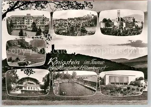 AK / Ansichtskarte Koenigstein Taunus Kurhaus Ruine Panorama Schwimmbad  Kat. Koenigstein im Taunus