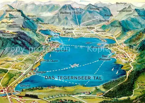 AK / Ansichtskarte Tegernsee Tegernseer Tal und Umgebung mit Alpen aus der Vogelperspektive Kat. Tegernsee