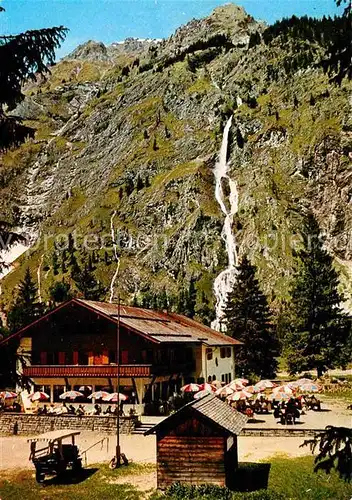 AK / Ansichtskarte Oberstdorf Berggasthof Oytalhaus Wasserfall Allgaeuer Alpen Kat. Oberstdorf