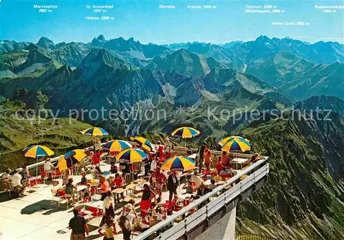 AK / Ansichtskarte Oberstdorf Aussichtsterrasse am Nebelhorn Fernsicht Gebirgspanorama Huber Karte Nr 8899 Kat. Oberstdorf