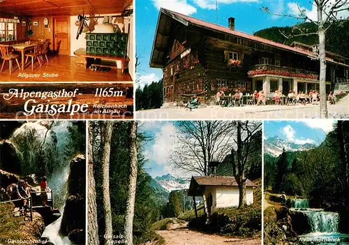 AK / Ansichtskarte Reichenbach Oberstdorf Alpengasthof Gaisalpe Gaisbachtobel Schlucht Wanderweg Wasserfall Nebelhorn Allgaeuer Alpen Kat. Oberstdorf