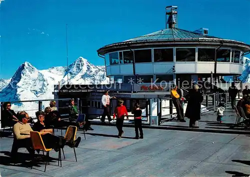 AK / Ansichtskarte Schilthorn Muerren Piz Gloria Drehrestaurant Eiger Moench Berner Alpen Kat. Schilthorn