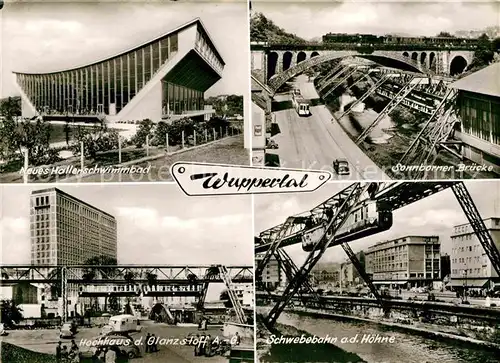 AK / Ansichtskarte Wuppertal Hochhaus Glanzstoff AG Schwebebahn Sonnborner Bruecke Kat. Wuppertal