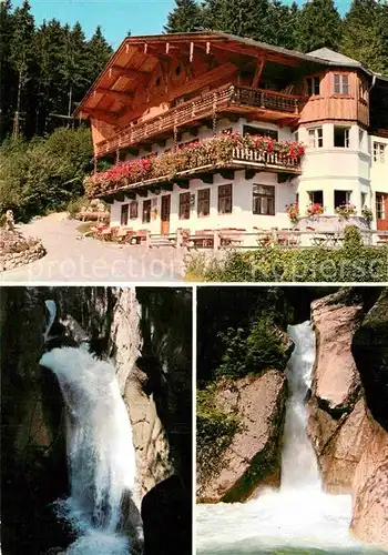 AK / Ansichtskarte Bayrischzell Alpengasthof Zum feurigen Tatzlwurm Wasserfall Kat. Bayrischzell