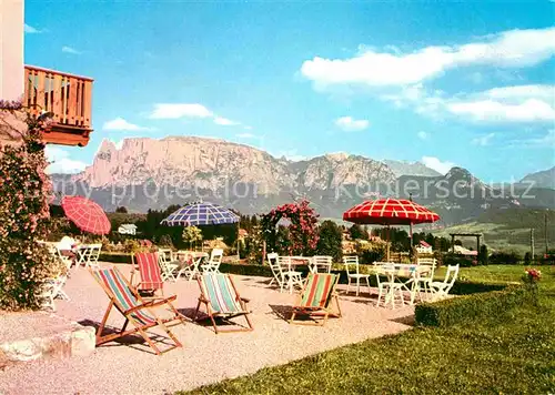 AK / Ansichtskarte Ritten Renon Pension Belmonte Klobenstein Collalbo Terrasse Alpenblick Kat. Renon Ritten Suedtirol